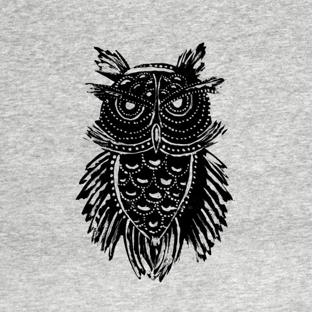 Black Tribal Owl by ZeichenbloQ